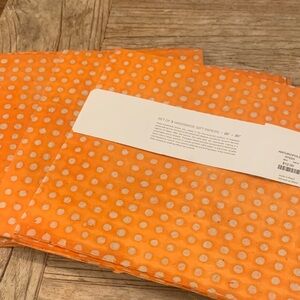3 Sets of 3 Orange Handmade Wrapping Gift Papers Anthropologie 9 Sheets Total